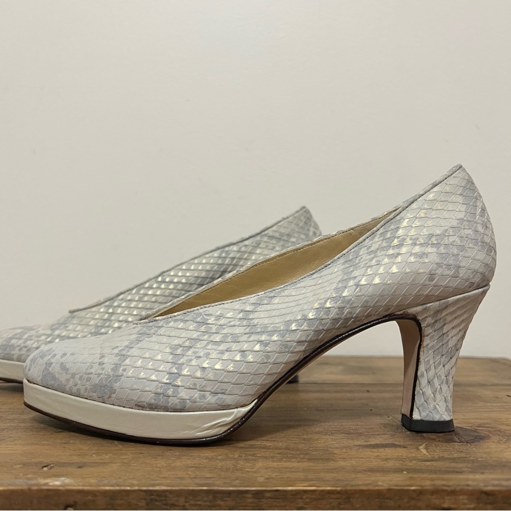 Vintage d’Rossana by Charna Cadi Leather Snakeskin Pumps - Picture 4 of 9